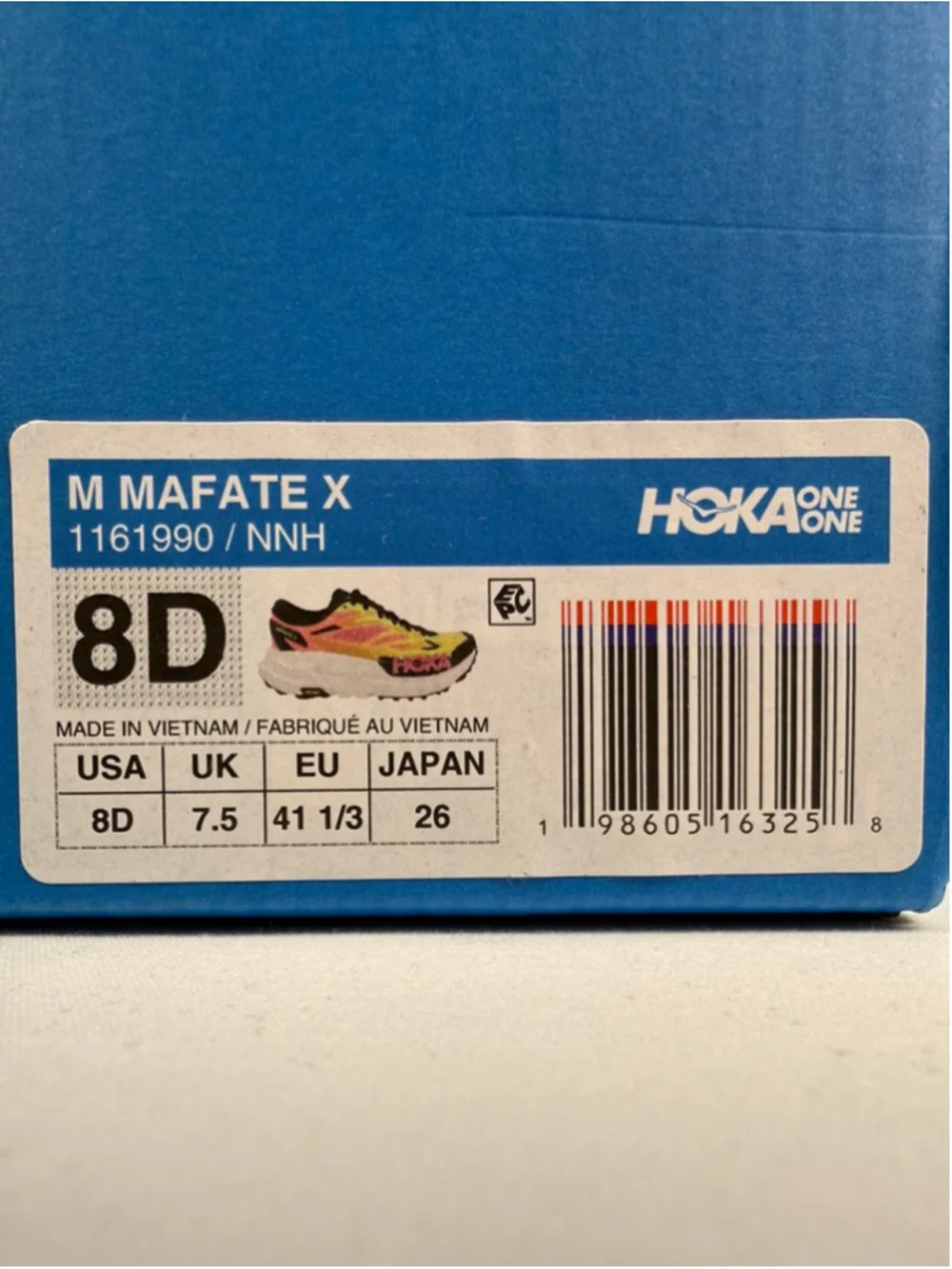 Men's Hoka Mafate X Athletic Shoes 8 Yellow Pink